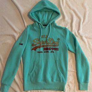 Superdry hoodie teal/light blue medium
